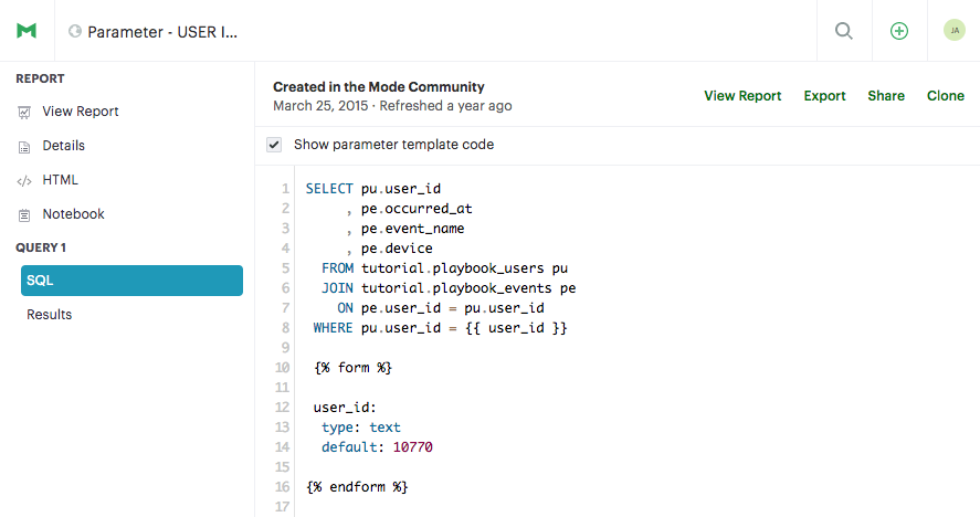 Building a Query with Parameters