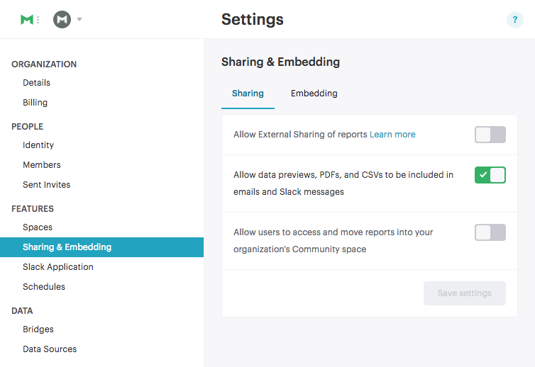 Sharing and Embedding screen