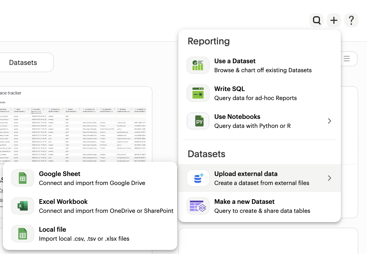 Upload Excel workbook