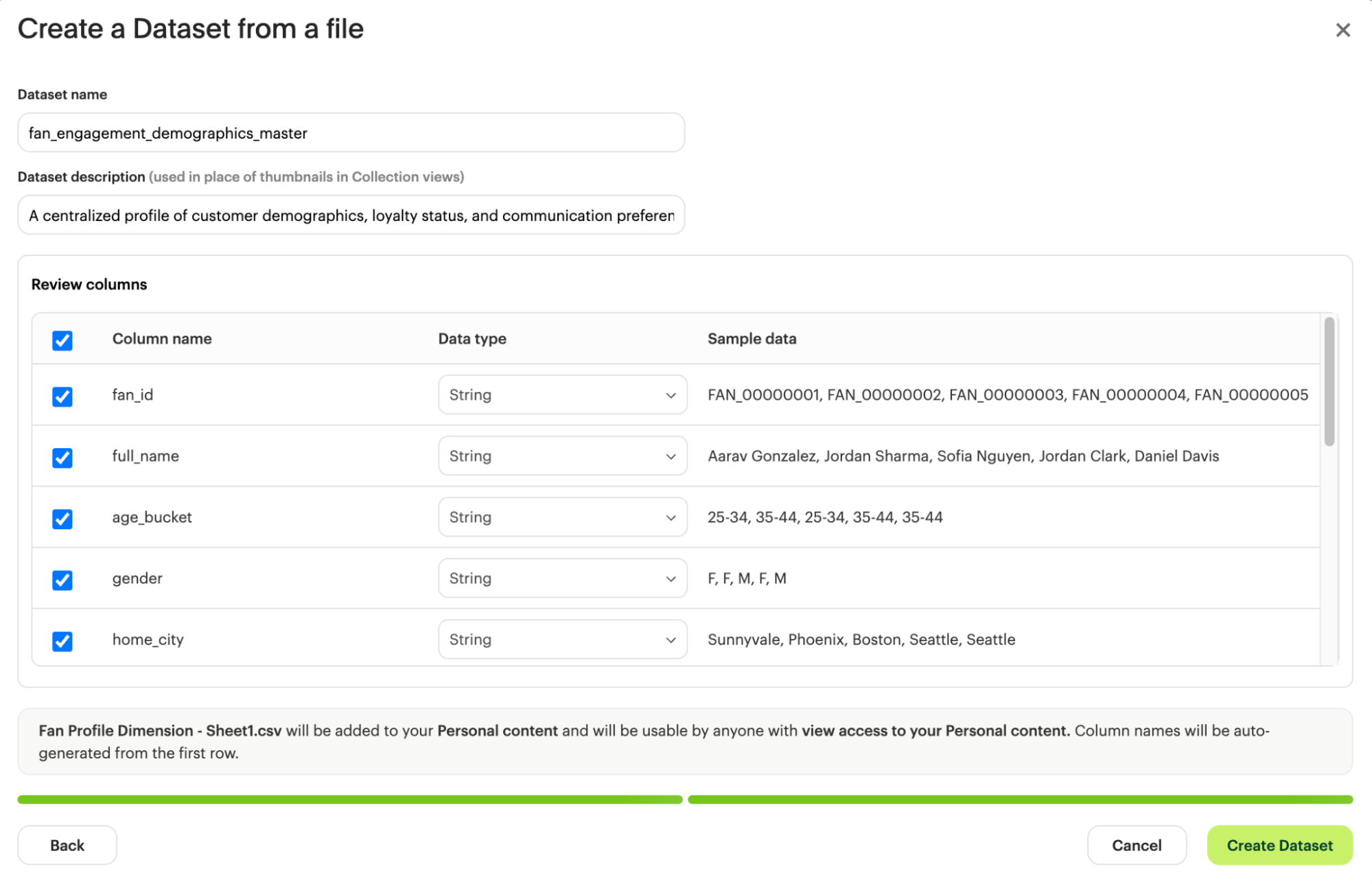 create dataset from file