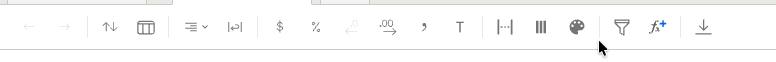 Spreadsheet toolbar