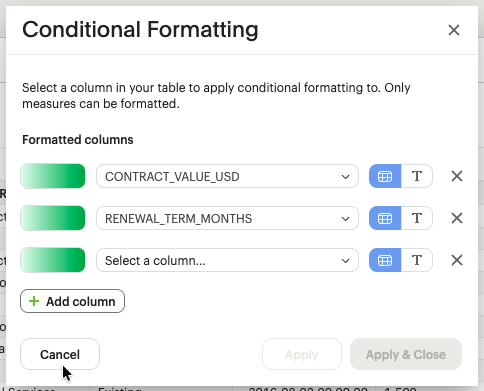 Conditional Formatting