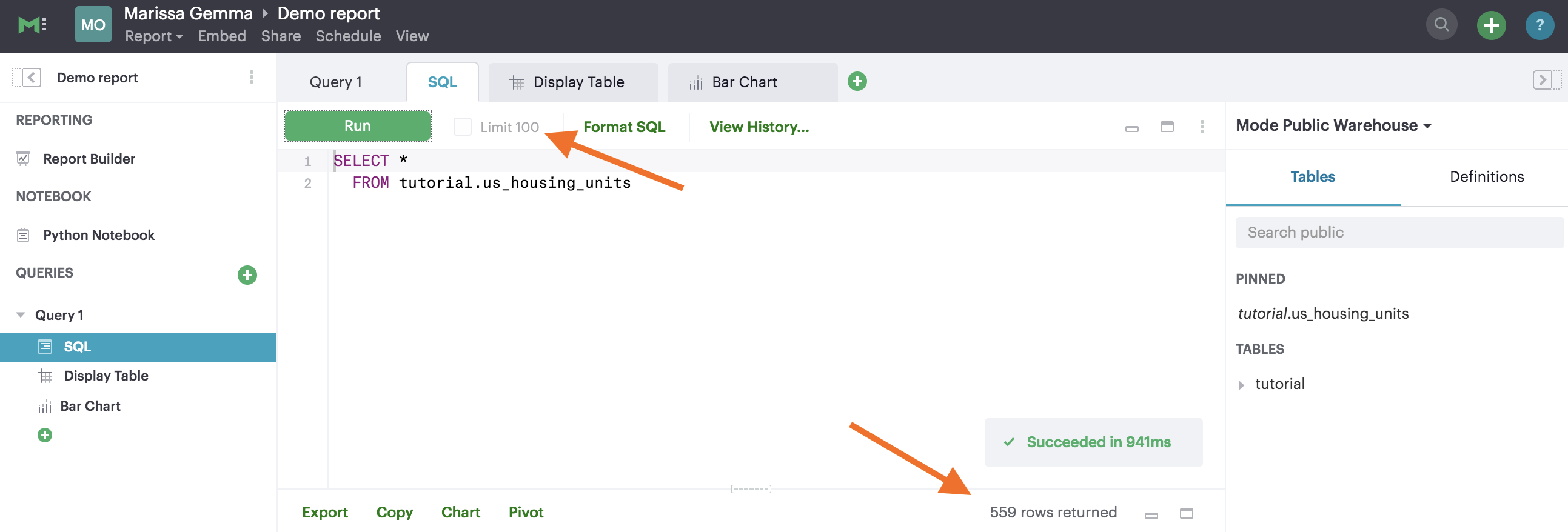 slaesforce limit rows in tabular reports